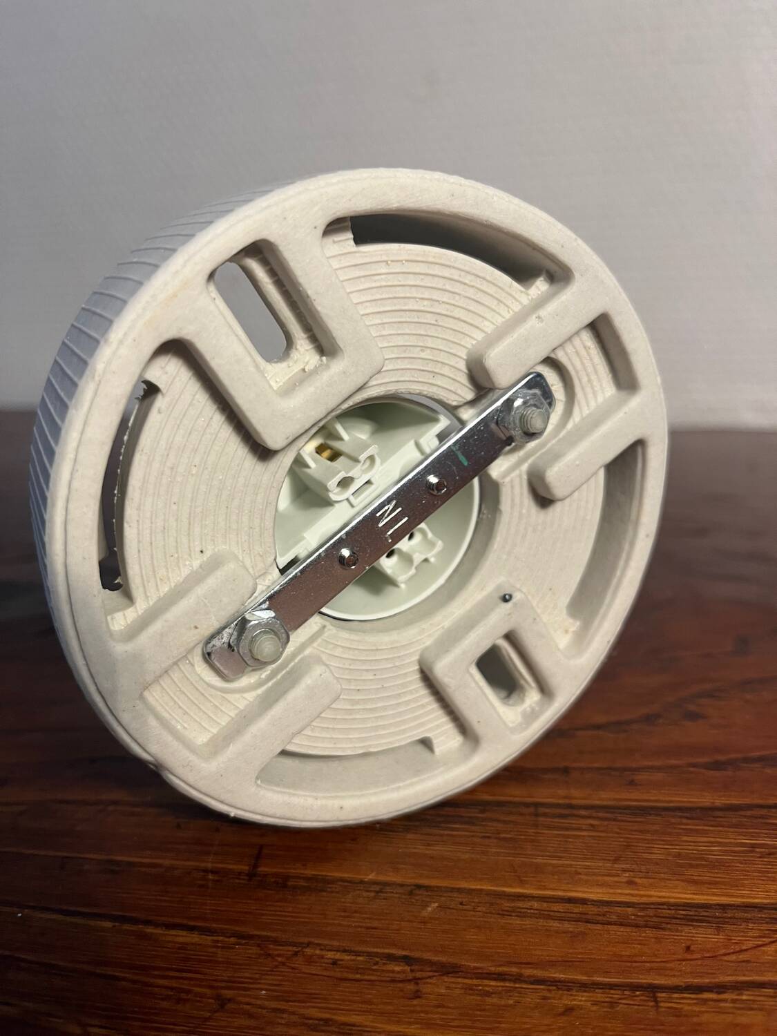 Round opal globe wall light with aluminum fixing