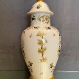 Potiche in earthenware decoration Old Moustiers XVIIIth