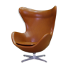 Fauteuil Egg en cuir par Arne Jacobsen