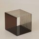 Side table, bedside table in plexiglass and chrome metal, around 1970.