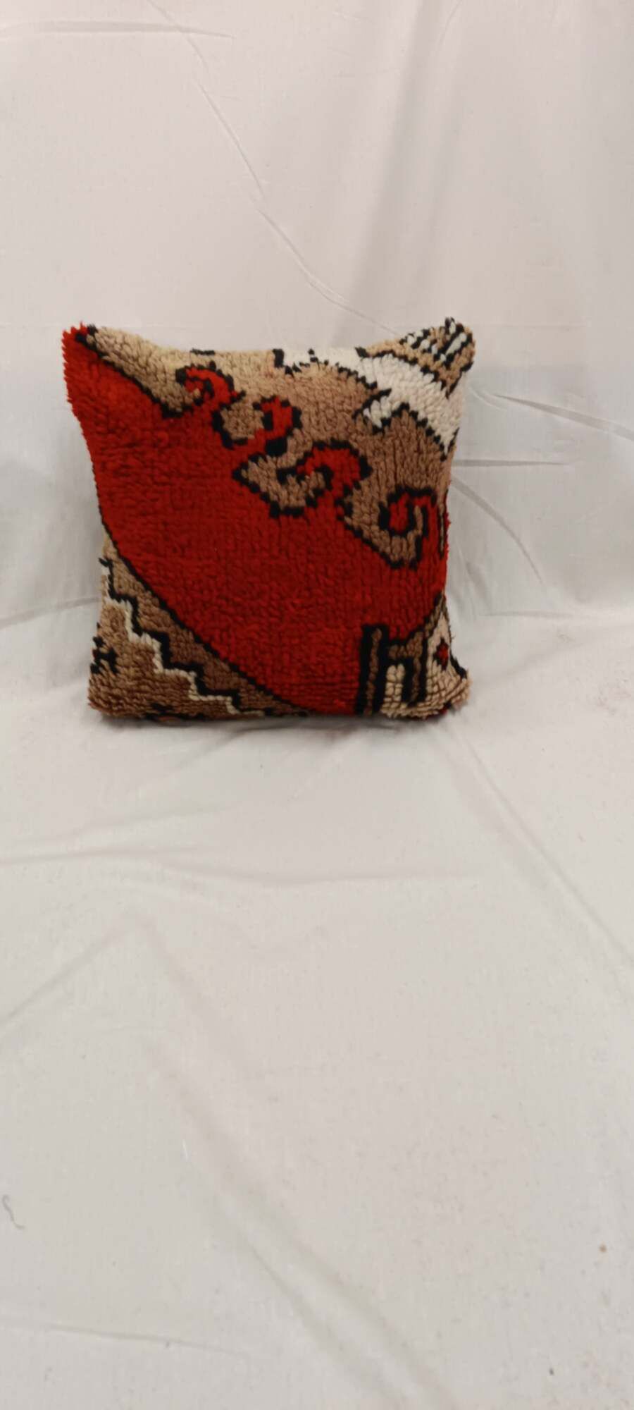 Traditional Red Wool Cushion Cover, Vintage Turkish Kilim Pillow Home Decor
