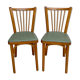 Pair of bistro chairs Baumann, wood and skai khaki