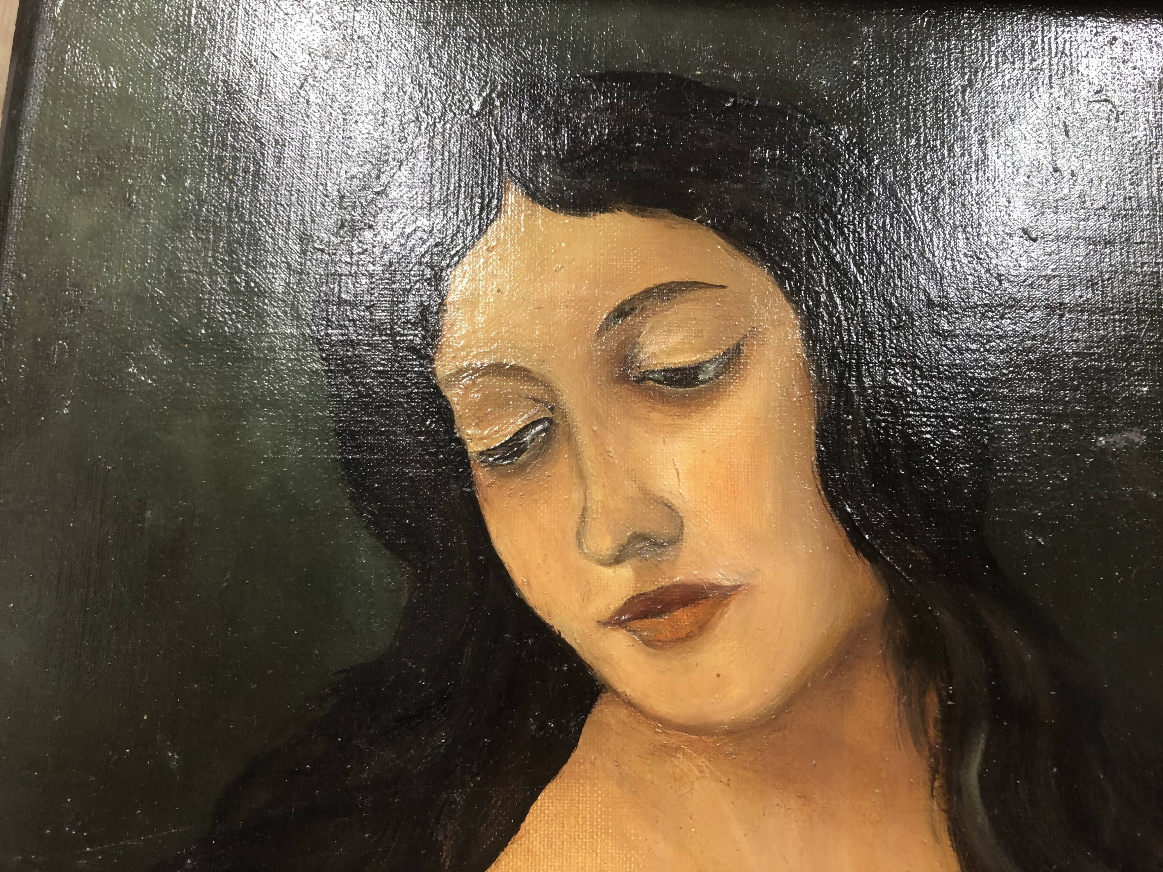 Painting portrait of woman