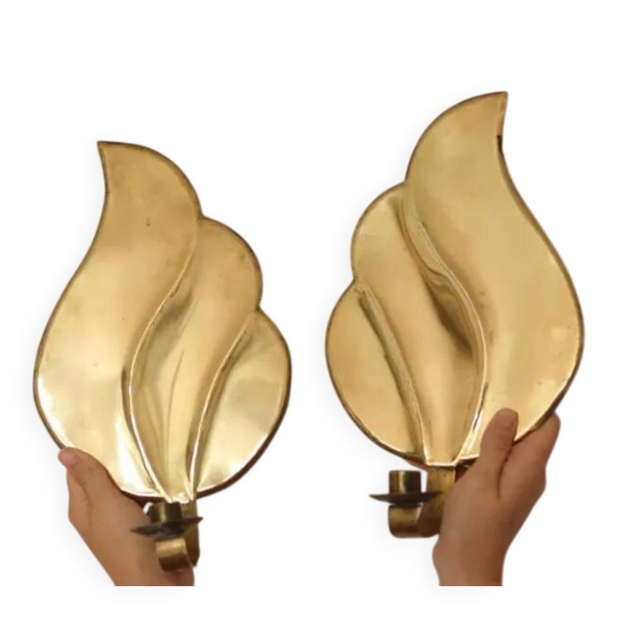 Pair of Swedish Mid-Century Brass Wall Sconces
