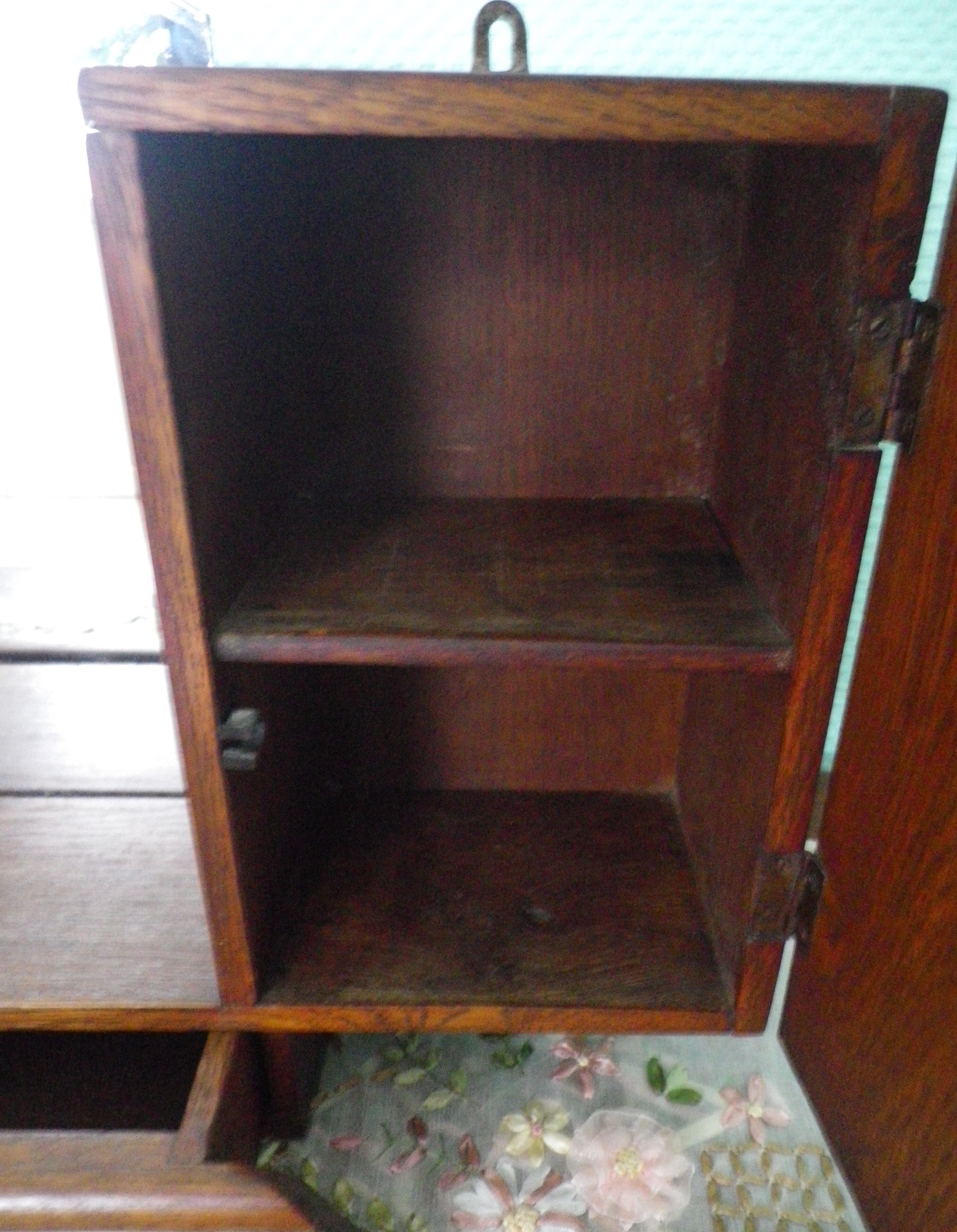 Art Deco extra furniture 1920/1940 to install or fix, wooden, central mirror, 2 doors, 1 drawer