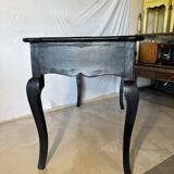 Antique black patinated desk – curved legs and chic country style