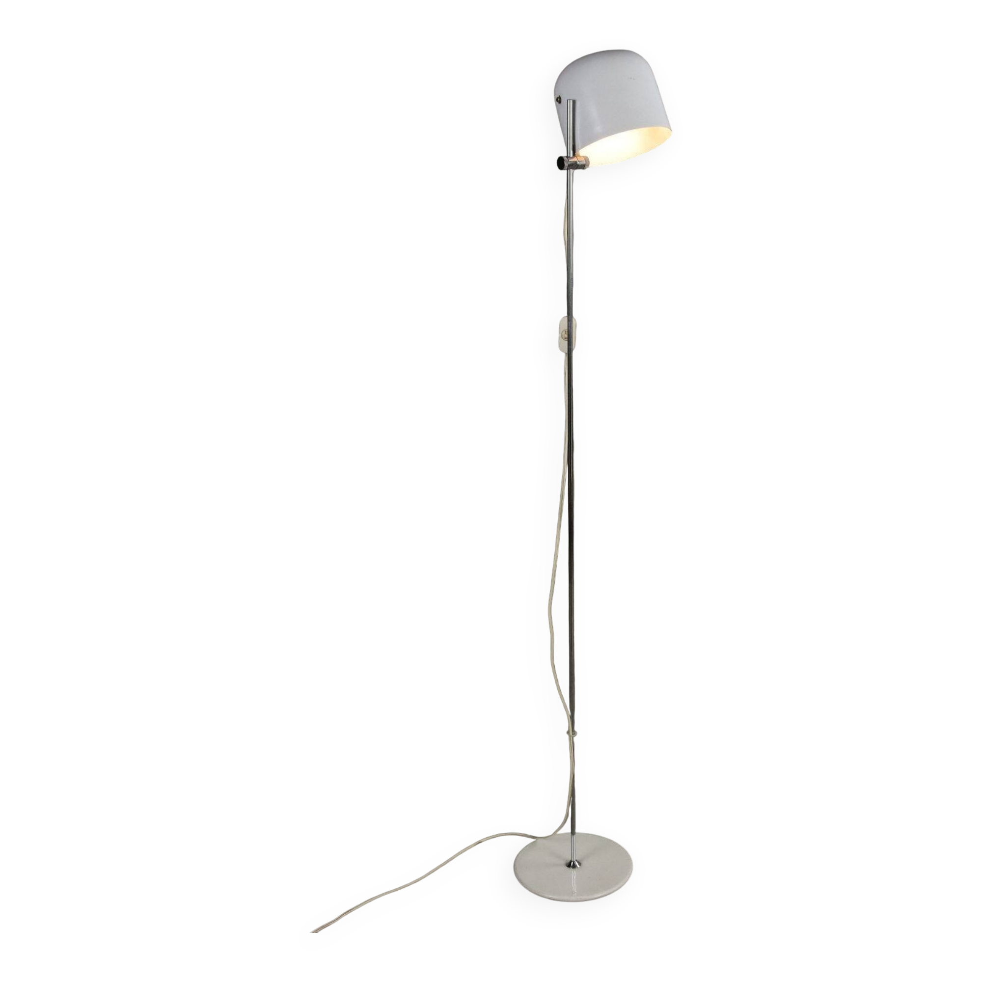 Lampe de table vintage acier aluminium Italie années 1960