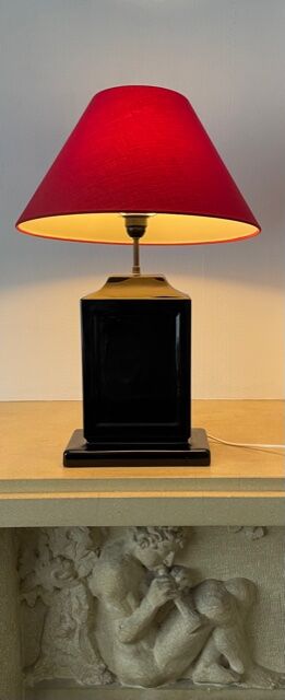 Vintage black ceramic lamp base 1980