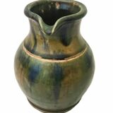 Vintage enameled terracotta pitcher
