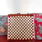 Retro imitation leather cushion 35x35cm