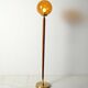 Teak and Amber colored Glass Floor Lamp