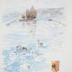 René LEVERD: Switzerland, Swans of Geneva, Original watercolor