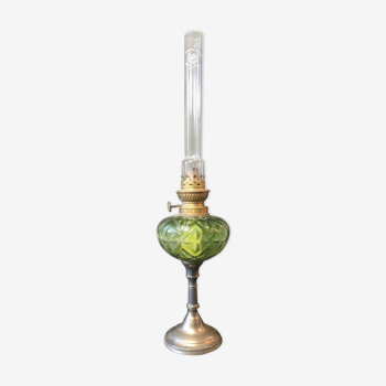 Oil lamp tinted glass and tin