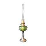 Oil lamp tinted glass and tin