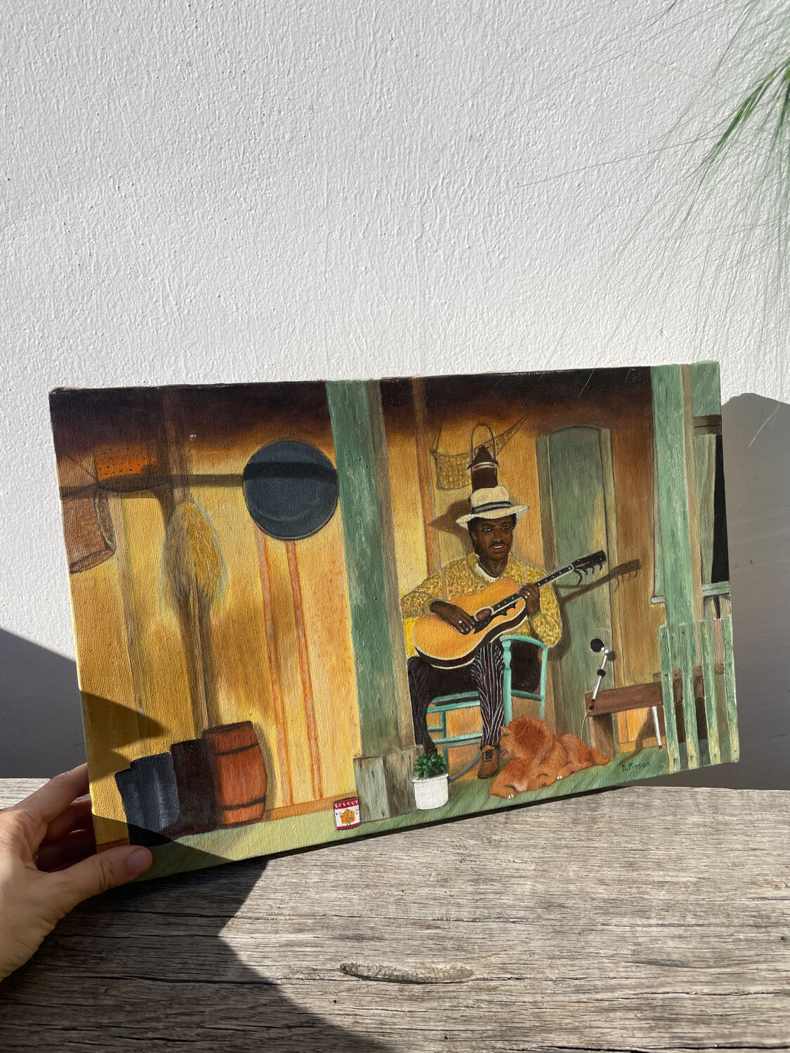 Tableau d’un guitariste signé Pinson
