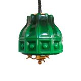 Scandinavian Modern green glass hanging lamp Helena Tynell