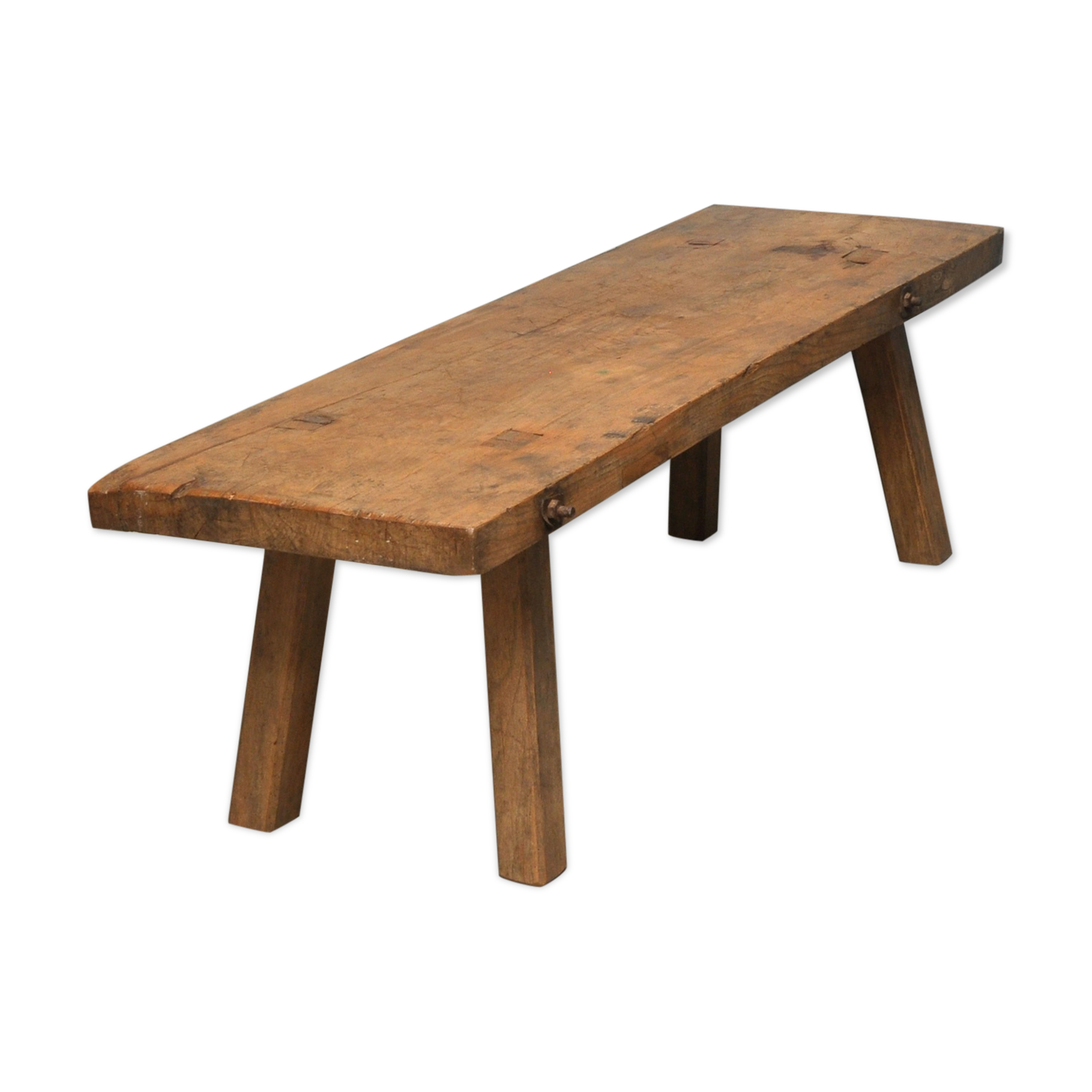 Vintage Oak Butcher's Block Coffee Table/Bench, 1930 s