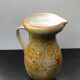 Ancien pichet tiam céramique beige décor fleurs vintage