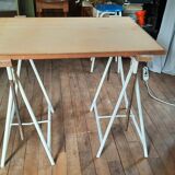 Industrial trestle drawing table