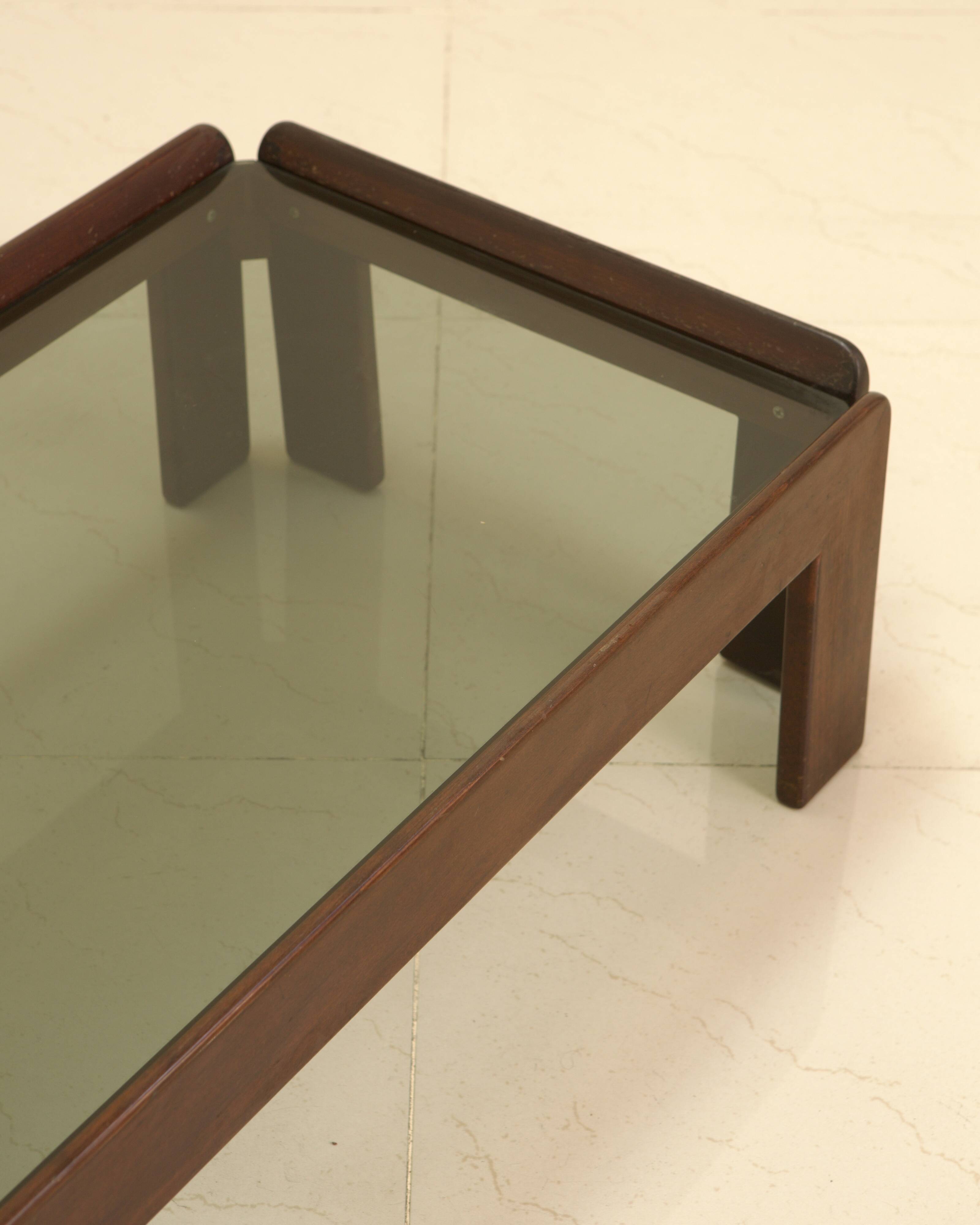 Wooden coffee table by Tobia & Afra Scarpa for Cassina 60s