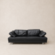 Rolf Benz 355 – 3-seater sofa in anthracite grey leather, German design.
