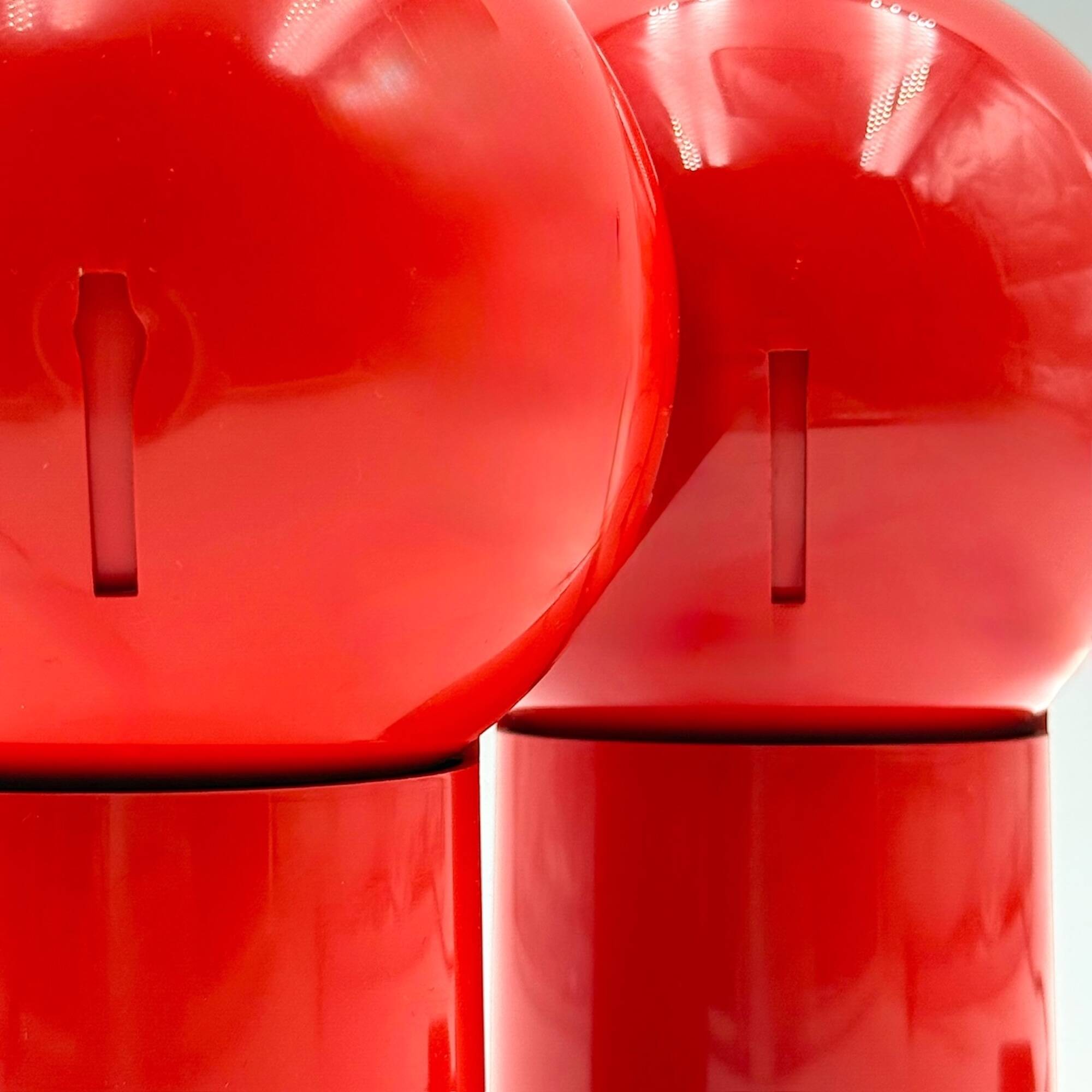 Paire de lampes Asteroidi Space Age rouges, Italie années 70