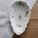 Vintage porcelain shell dish – Polychrome floral decoration