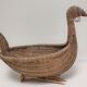 Zoomorphic basket bird, wicker braided vintage