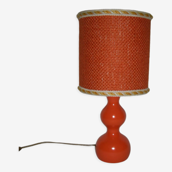 Orange wood lamp from the 70s