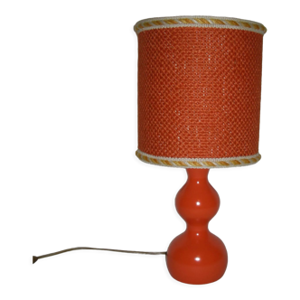 Orange wood lamp from the 70s