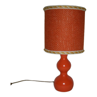 Lampe bois orange des années 70