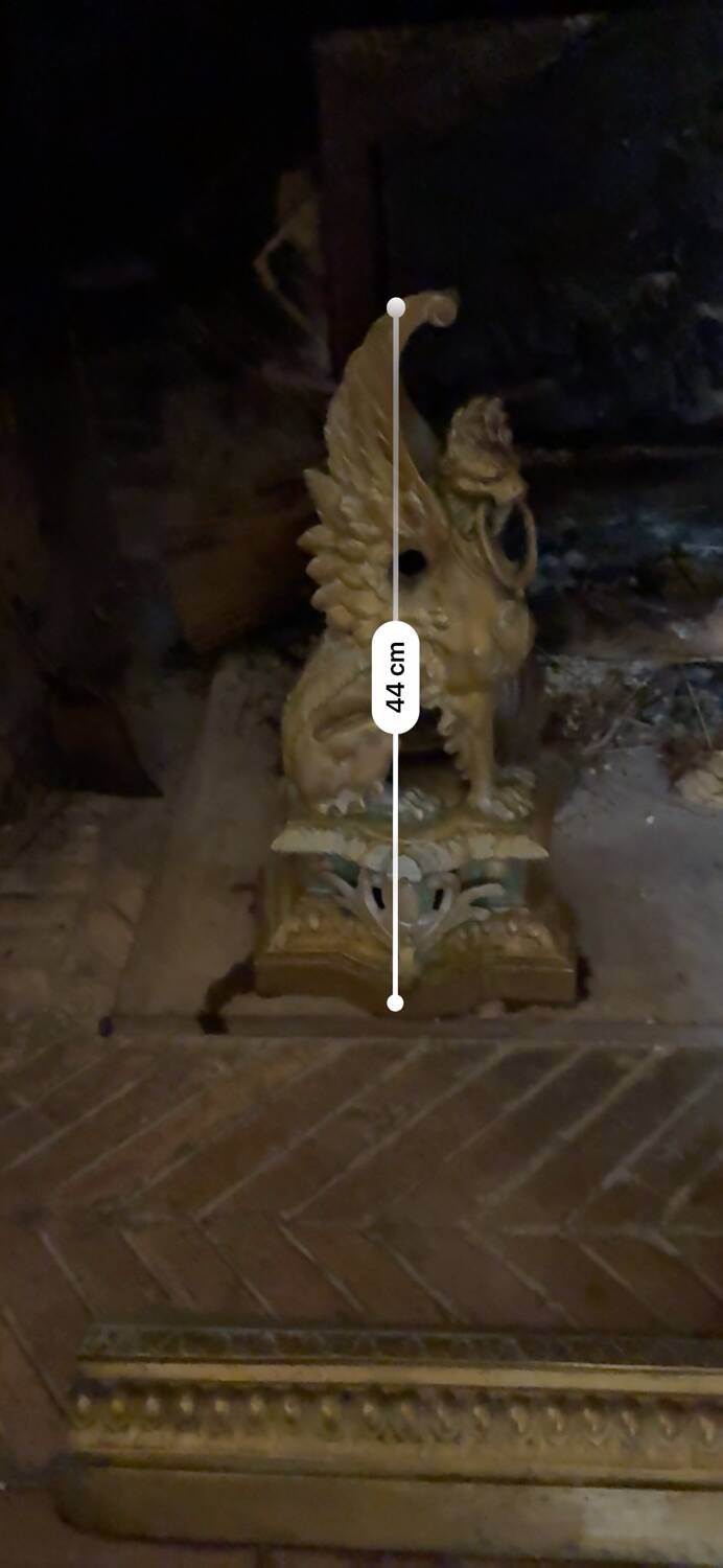 Chenets bronze griffins