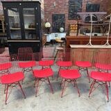 Suite of 10 metal chairs