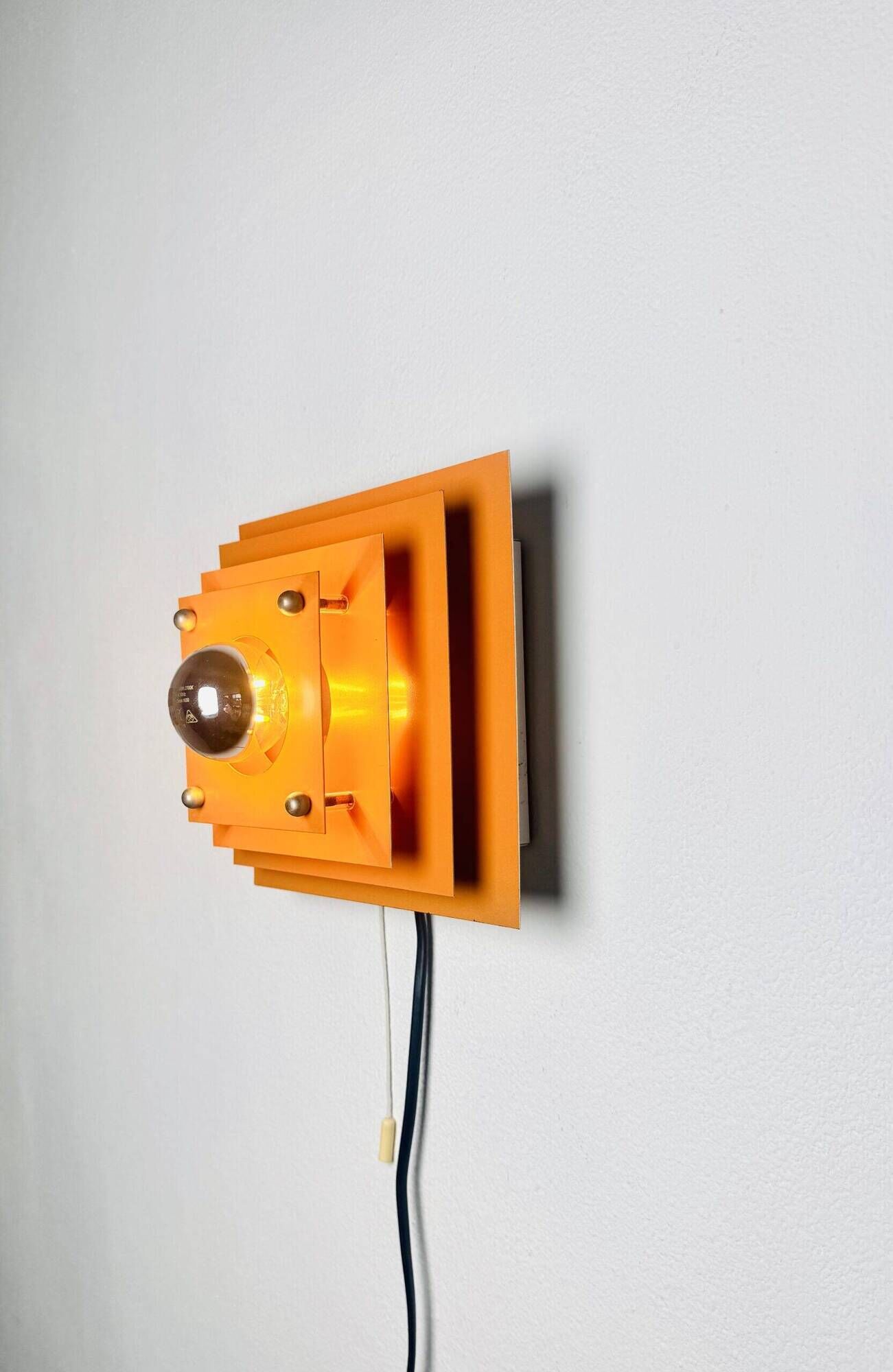 Pyramid Layered Wall Lamp In Orange By Hustadt Leuchten, Germany 1960S