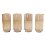4 octagonal base water glasses