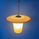 Vintage 1950s glass and brass pendant light.