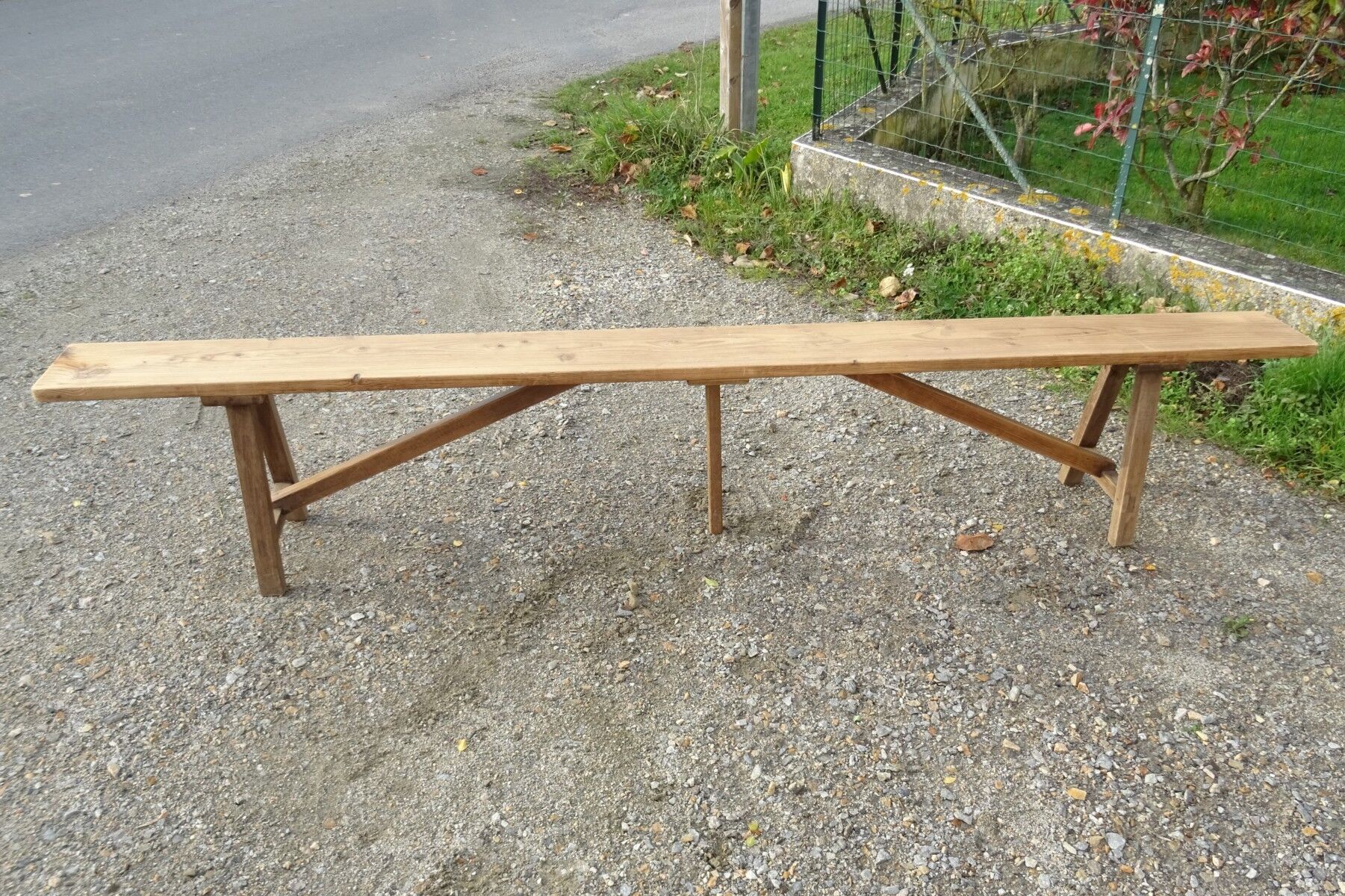 Solid wood farm bench 248 cm