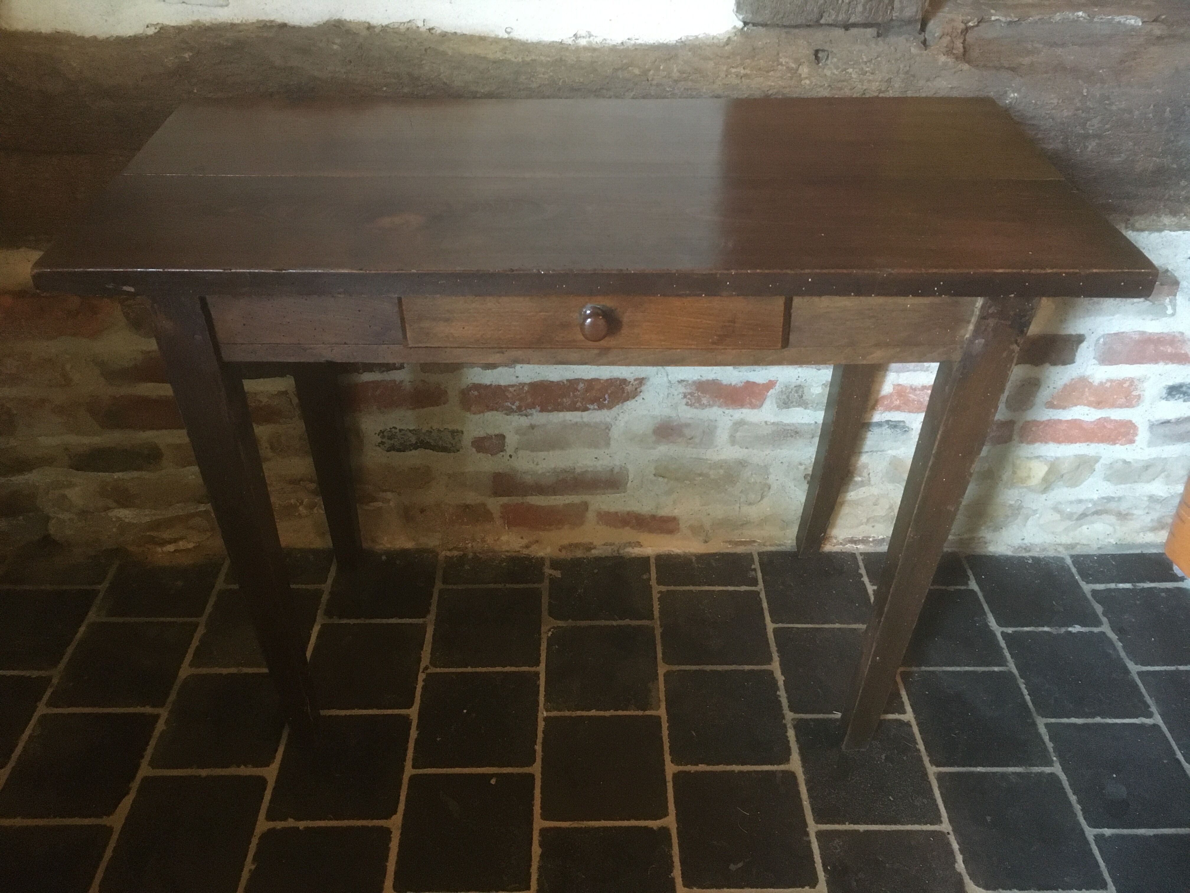 Side table with drawer in oak