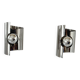Pair of vintage wall lights, curved chrome metal, France, 1970.