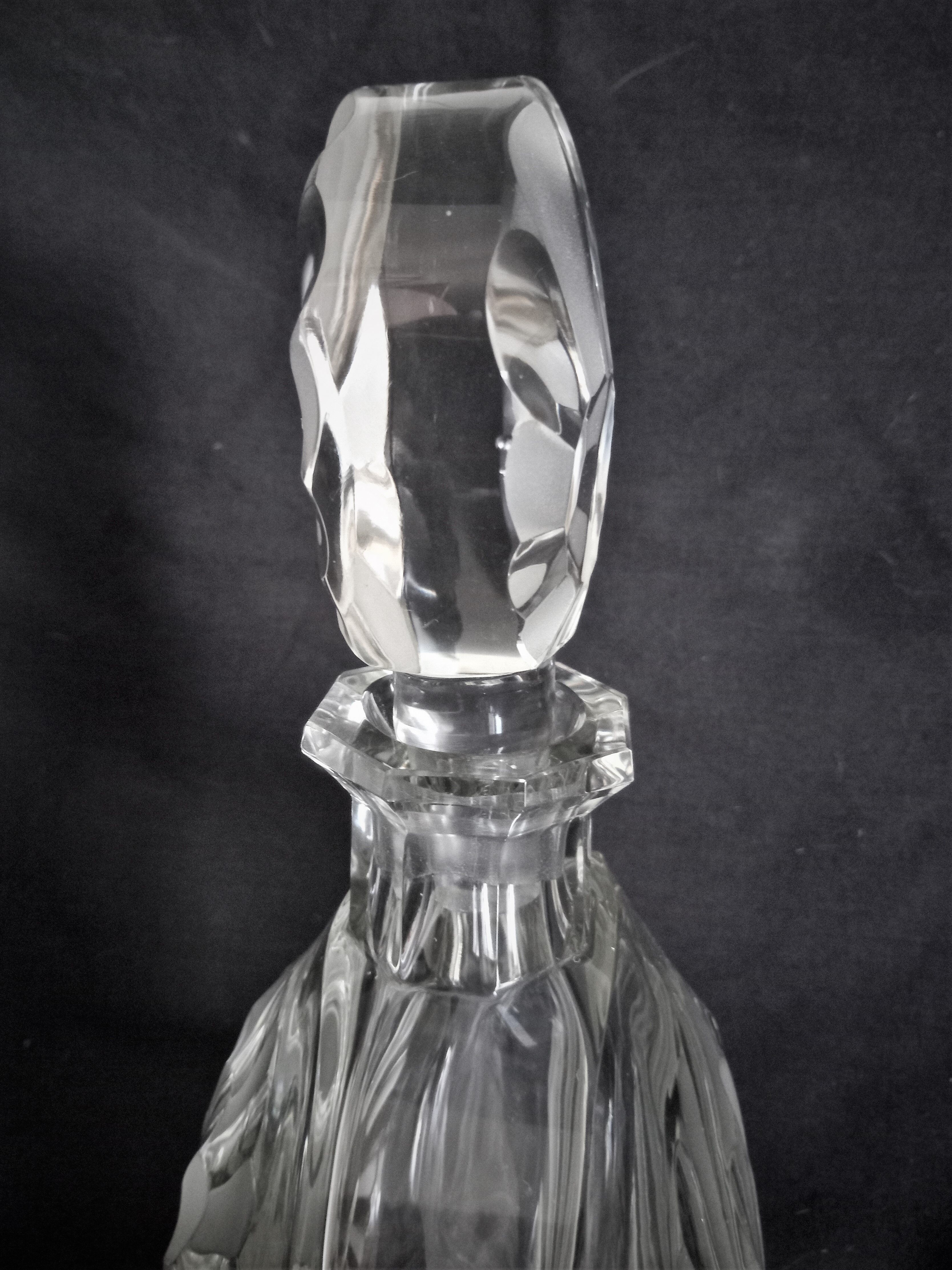 Large Art Deco crystal spirit decanter