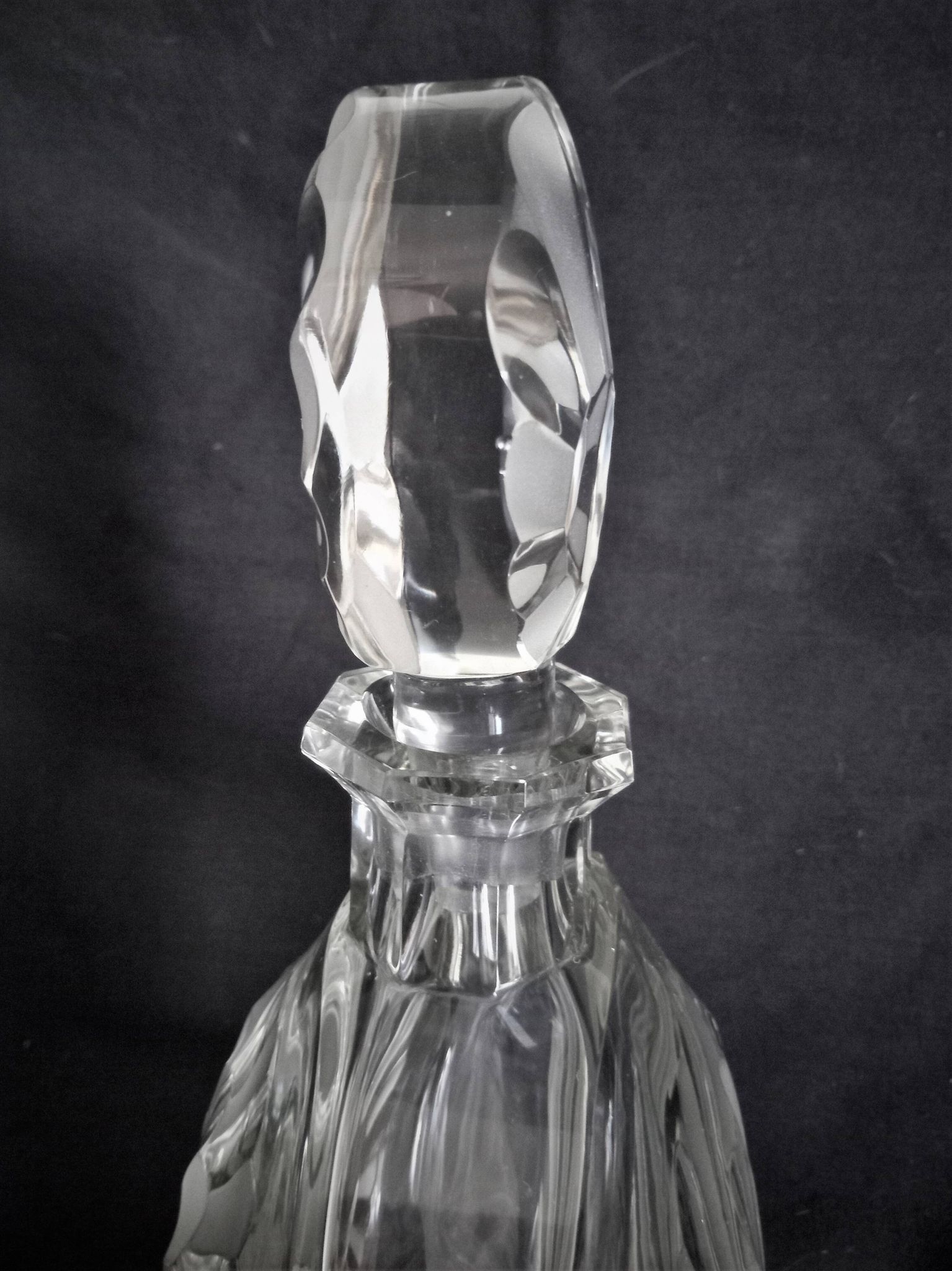 Large Art Deco crystal spirit decanter