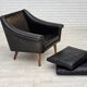 Fauteuil danois en cuir par Aage Christensen, années 1960