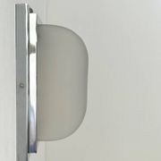 Modernist wall lamp, chrome-plated metal and sandblasted glass, France 1930