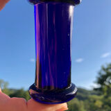 6 portes-couteaux en verre bleu