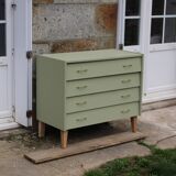 Renovated vintage Scandinavian chest of drawers – Lizard Green Pure & Paint