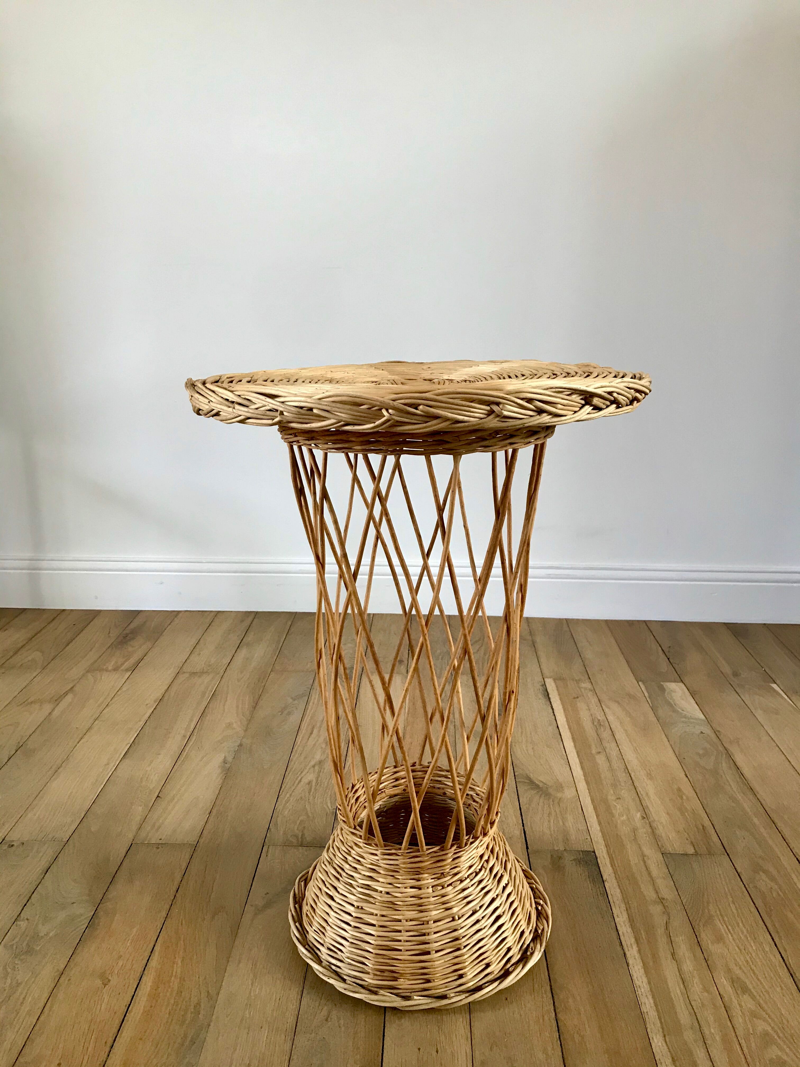 Rattan / bamboo side table 1960s-1970s