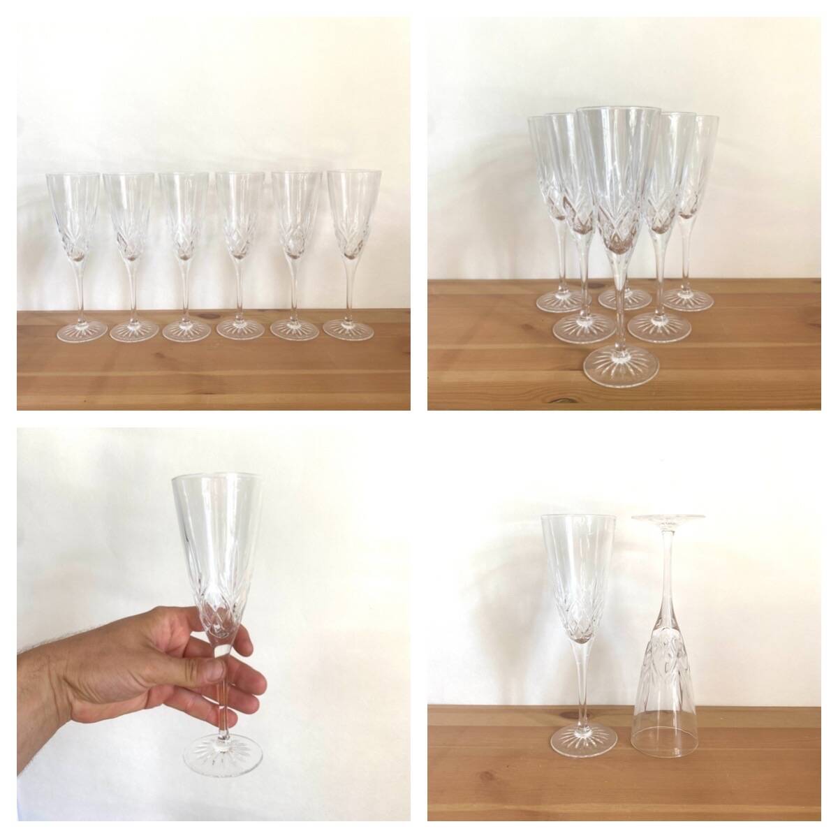 Thomas webb champagne flutes - crystal - roméo model - vintage