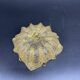 Empty pocket, Murano, Archimedes Seguso, yellow, gold, bubbled, stylized flower-forming, blown glass, Italy