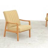Pair of Jitona Sobeslav cream armchairs Ex Czechoslovakia