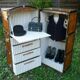 Antique vintage wooden travel trunk dating from the 1880s/1920s